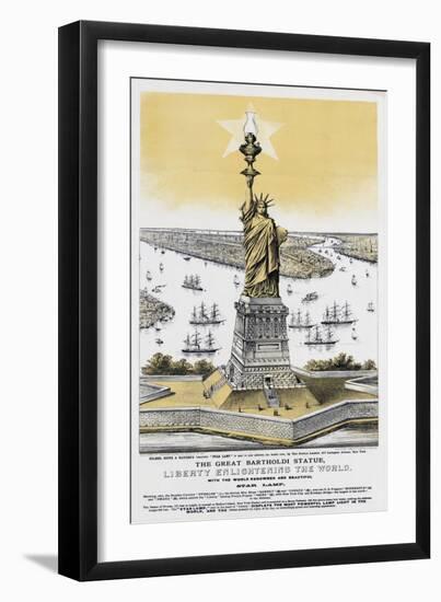 The Great Bartholdi Statue-Currier & Ives-Framed Giclee Print