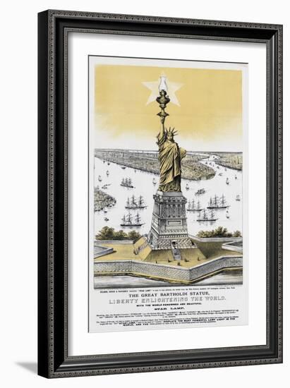 The Great Bartholdi Statue-Currier & Ives-Framed Giclee Print