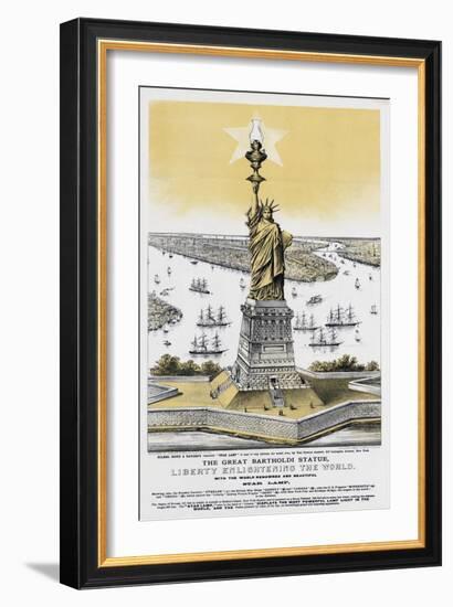 The Great Bartholdi Statue-Currier & Ives-Framed Giclee Print