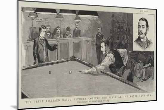 The Great Billiard Match Between Collins and Peall at the Royal Aquarium-null-Mounted Giclee Print