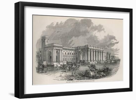 The Great Central Railway Station at Newcastle- Upon- Tyne-null-Framed Art Print