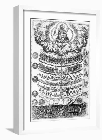 The Great Chain of Being from 'Retorica Christiana' by Didacus Valades, Printed in 1579-null-Framed Giclee Print