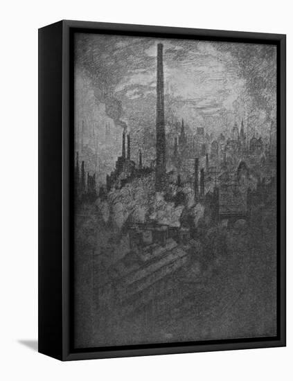 'The Great Chimney, Sheffield', 1910-Joseph Pennell-Framed Premier Image Canvas