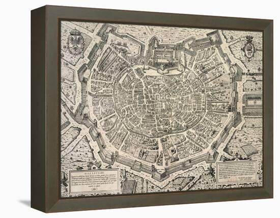 The Great City of Milan, Copperplate 1573-Antonio Lafrery-Framed Premier Image Canvas