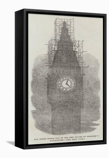 The Great Clock-Dial of the New Houses of Parliament, Illuminated-null-Framed Premier Image Canvas