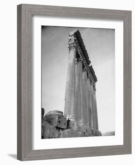 The Great Columns of the Temple of Jupiter in Ruins-Margaret Bourke-White-Framed Photographic Print