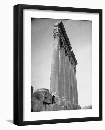 The Great Columns of the Temple of Jupiter in Ruins-Margaret Bourke-White-Framed Photographic Print