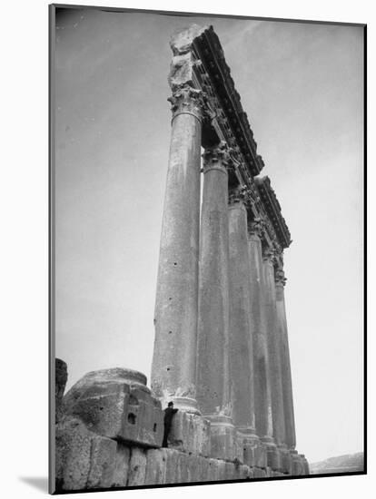 The Great Columns of the Temple of Jupiter in Ruins-Margaret Bourke-White-Mounted Photographic Print