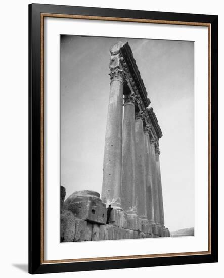 The Great Columns of the Temple of Jupiter in Ruins-Margaret Bourke-White-Framed Photographic Print