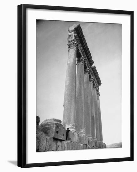 The Great Columns of the Temple of Jupiter in Ruins-Margaret Bourke-White-Framed Photographic Print