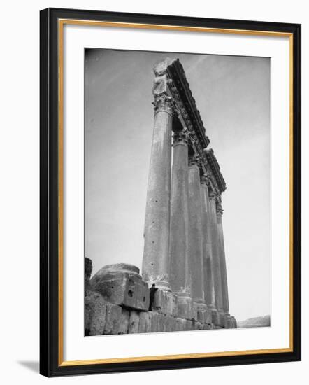 The Great Columns of the Temple of Jupiter in Ruins-Margaret Bourke-White-Framed Photographic Print