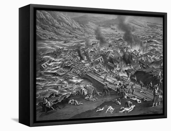 The Great Conemaugh Valley Disaster, Flood and Fire at Johnstown, PA-null-Framed Premier Image Canvas