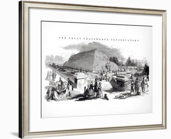 The Great Conservatory at Chatsworth, 1844-null-Framed Giclee Print