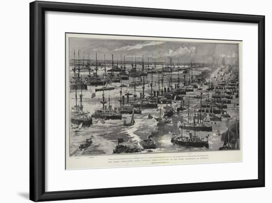 The Great Coronation Naval Display, Bird'S-Eye View of the Fleet Assembled at Spithead-Charles Edward Dixon-Framed Giclee Print