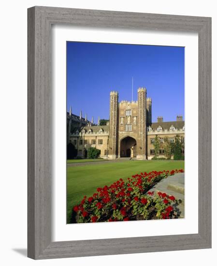 The Great Court, View to the Great Gate, Trinity College, Cambridge, Cambridgeshire, England, UK-Ruth Tomlinson-Framed Photographic Print