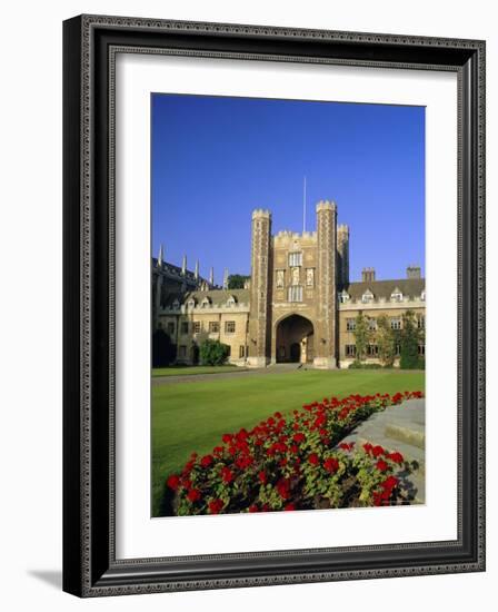 The Great Court, View to the Great Gate, Trinity College, Cambridge, Cambridgeshire, England, UK-Ruth Tomlinson-Framed Photographic Print