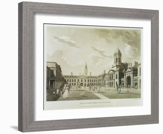 The Great Court Yard, Dublin Castle, 1792-James Malton-Framed Giclee Print