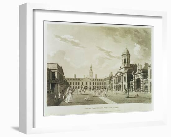 The Great Court Yard, Dublin Castle, 1792-James Malton-Framed Giclee Print