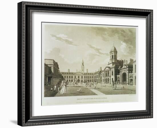 The Great Court Yard, Dublin Castle, 1792-James Malton-Framed Giclee Print