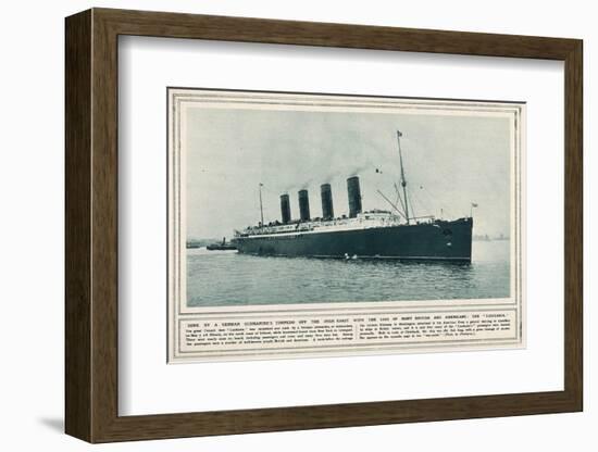 The Great Cunard Liner Lusitania, Was Torpedoed and Sunk by a German Submarine-null-Framed Premium Photographic Print