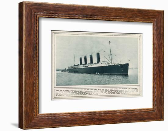 The Great Cunard Liner Lusitania, Was Torpedoed and Sunk by a German Submarine-null-Framed Premium Photographic Print