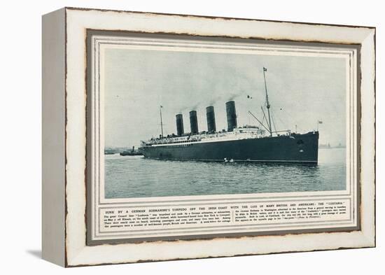The Great Cunard Liner Lusitania, Was Torpedoed and Sunk by a German Submarine-null-Framed Premier Image Canvas