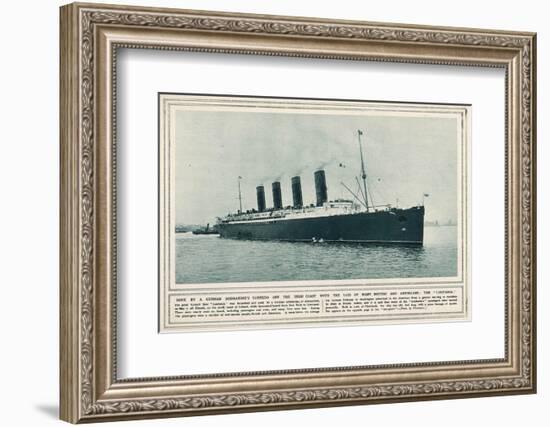 The Great Cunard Liner Lusitania, Was Torpedoed and Sunk by a German Submarine-null-Framed Photographic Print