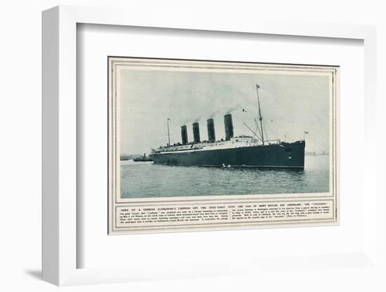 The Great Cunard Liner Lusitania, Was Torpedoed and Sunk by a German Submarine-null-Framed Photographic Print