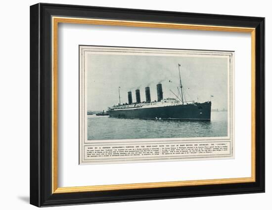 The Great Cunard Liner Lusitania, Was Torpedoed and Sunk by a German Submarine-null-Framed Photographic Print