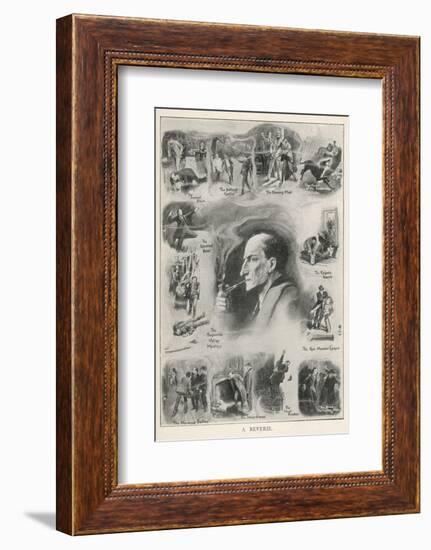 The Great Detective Surrounded by Memories of His Greatest Triumphs-Joseph Simpson-Framed Photographic Print