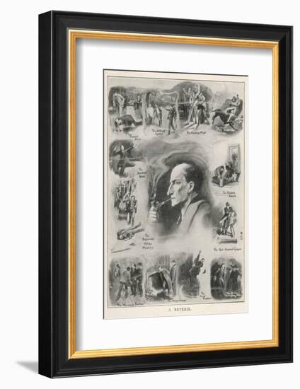 The Great Detective Surrounded by Memories of His Greatest Triumphs-Joseph Simpson-Framed Photographic Print