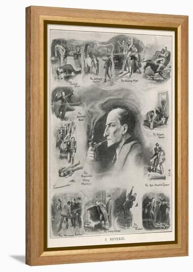 The Great Detective Surrounded by Memories of His Greatest Triumphs-Joseph Simpson-Framed Premier Image Canvas