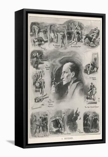 The Great Detective Surrounded by Memories of His Greatest Triumphs-Joseph Simpson-Framed Premier Image Canvas