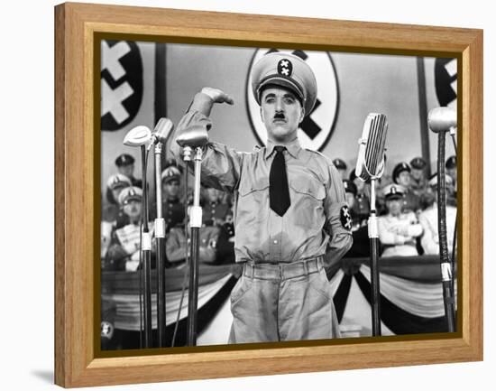 The Great Dictator, Charlie Chaplin, 1940-null-Framed Stretched Canvas