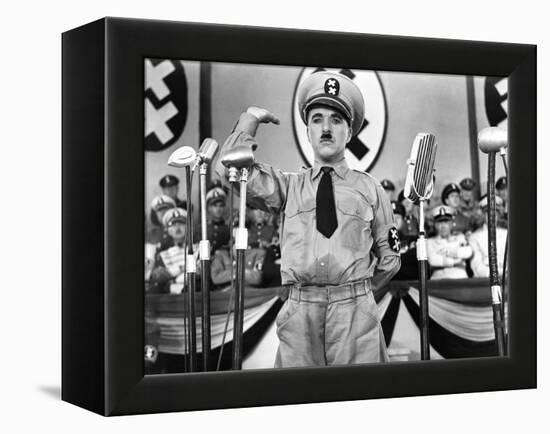 The Great Dictator, Charlie Chaplin, 1940-null-Framed Stretched Canvas