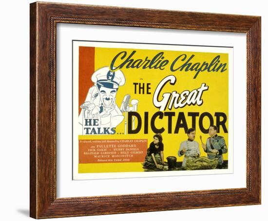 The Great Dictator, Paulette Goddard, Charles Chaplin, Jack Oakie, 1940-null-Framed Photo