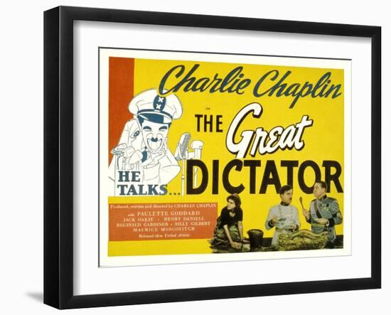 The Great Dictator, Paulette Goddard, Charles Chaplin, Jack Oakie, 1940-null-Framed Photo