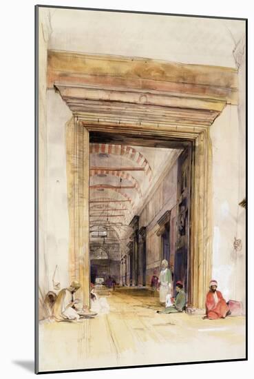 The Great Doorway of the Mosque of Santa Sophia, Constantinople-John Frederick Lewis-Mounted Giclee Print