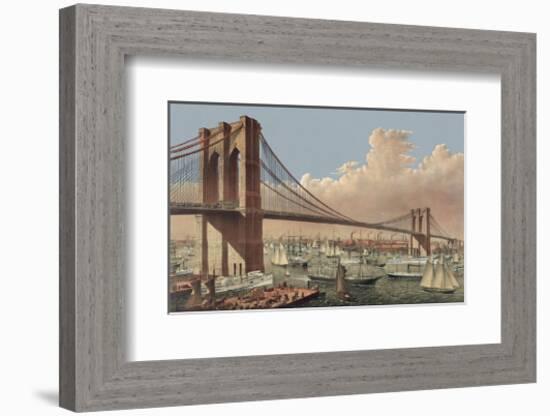 The Great East River Suspension Bridge, 1877-null-Framed Giclee Print