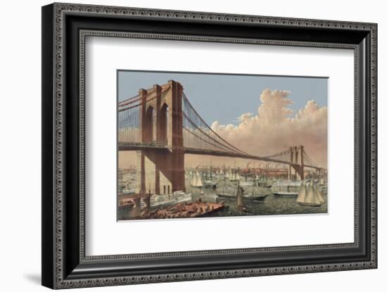 The Great East River Suspension Bridge, 1877-null-Framed Giclee Print