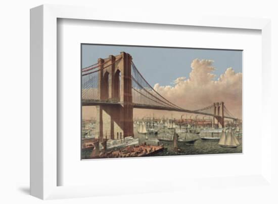 The Great East River Suspension Bridge, 1877-null-Framed Giclee Print