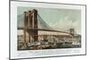 The Great East River Suspension Bridge-Currier & Ives-Mounted Giclee Print