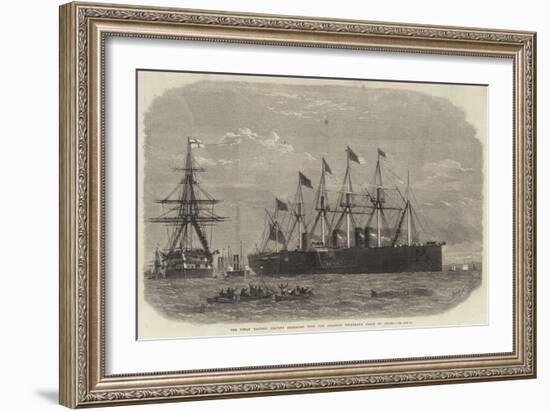 The Great Eastern Leaving Sheerness with the Atlantic Telegraph Cable on Board-Edwin Weedon-Framed Giclee Print