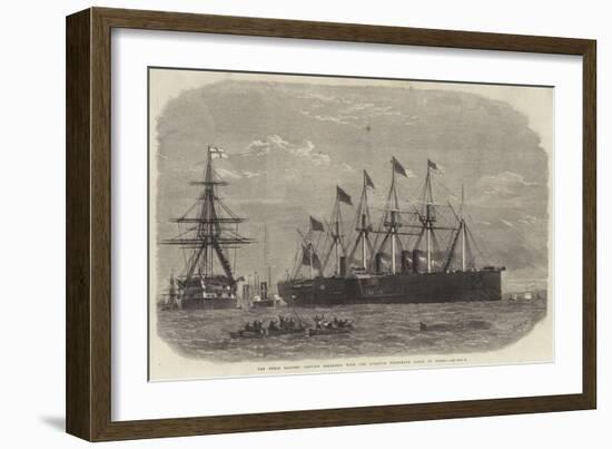 The Great Eastern Leaving Sheerness with the Atlantic Telegraph Cable on Board-Edwin Weedon-Framed Giclee Print