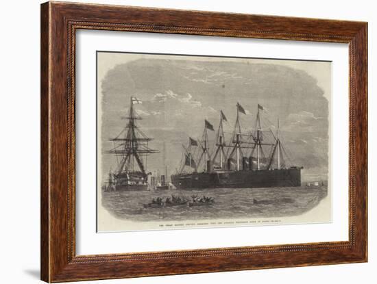 The Great Eastern Leaving Sheerness with the Atlantic Telegraph Cable on Board-Edwin Weedon-Framed Giclee Print