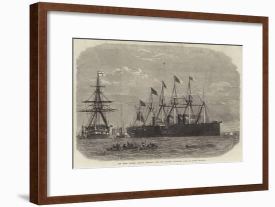 The Great Eastern Leaving Sheerness with the Atlantic Telegraph Cable on Board-Edwin Weedon-Framed Giclee Print