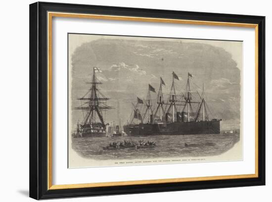 The Great Eastern Leaving Sheerness with the Atlantic Telegraph Cable on Board-Edwin Weedon-Framed Giclee Print