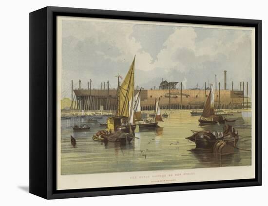 The Great Eastern on the Stocks, as Seen from the River-John Wilson Carmichael-Framed Premier Image Canvas