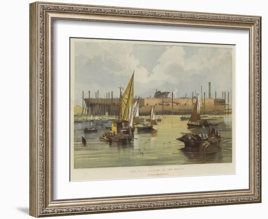 The Great Eastern on the Stocks, as Seen from the River-John Wilson Carmichael-Framed Giclee Print