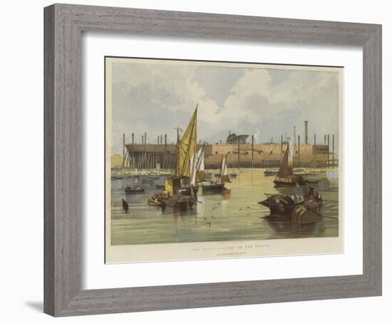 The Great Eastern on the Stocks, as Seen from the River-John Wilson Carmichael-Framed Giclee Print